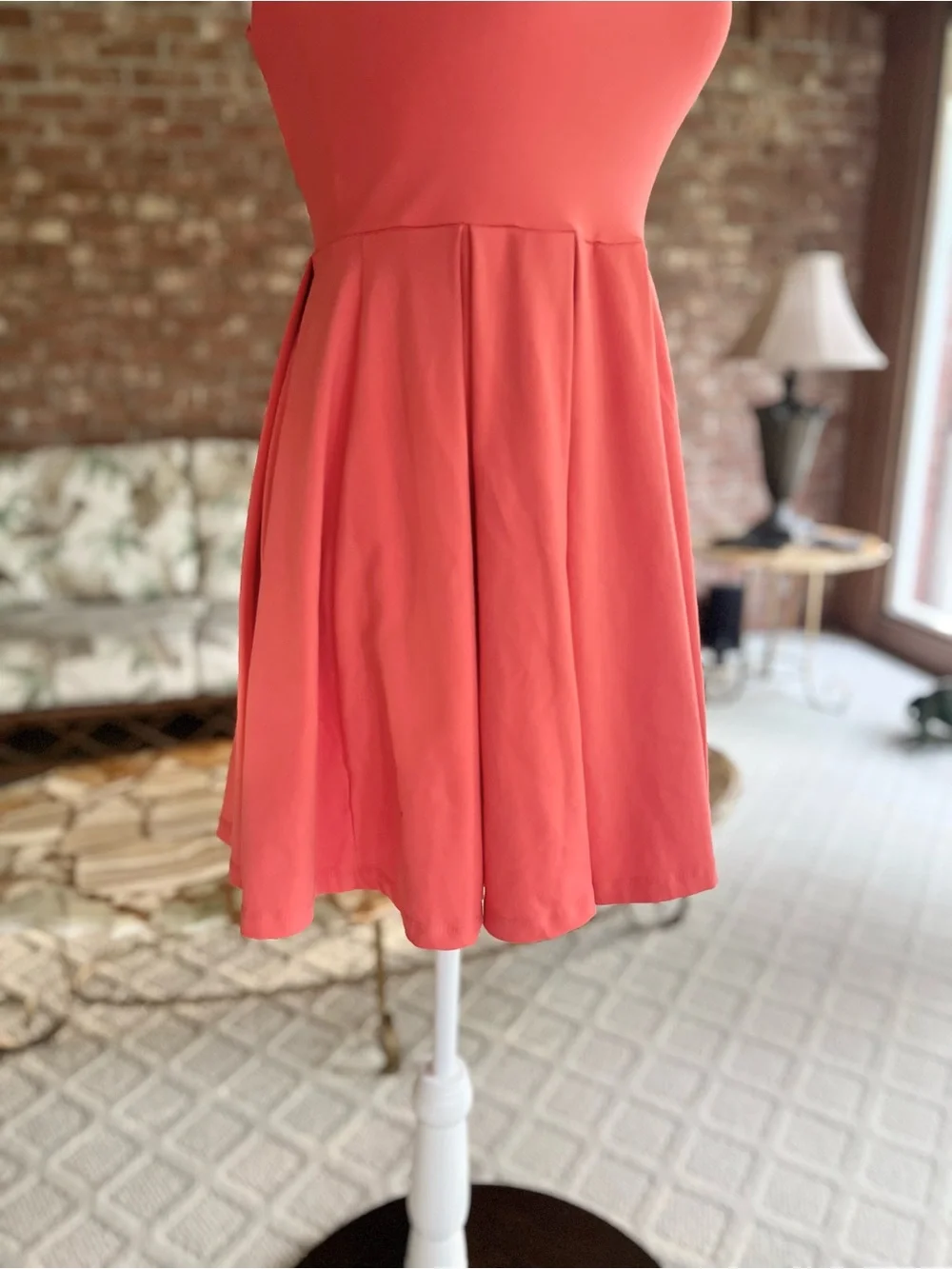Susana Monaco Coral Strappy Back Pleated Mini Knit Fit & Flare Dress XS Sundress